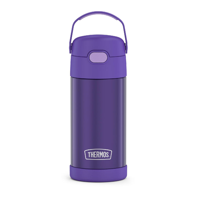 THERMOS FUNTAINER Water Bottle with Straw - 12 Ounce Violet - Kids Stainless Steel Vacuum Insulated Water Bottle with Lid