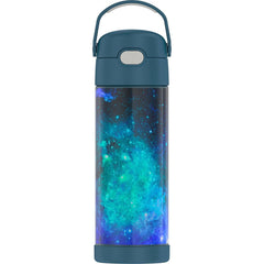 THERMOS FUNTAINER 16 Ounce Stainless Steel Vacuum Insulated Bottle with Wide Spout Lid Galaxy Teal