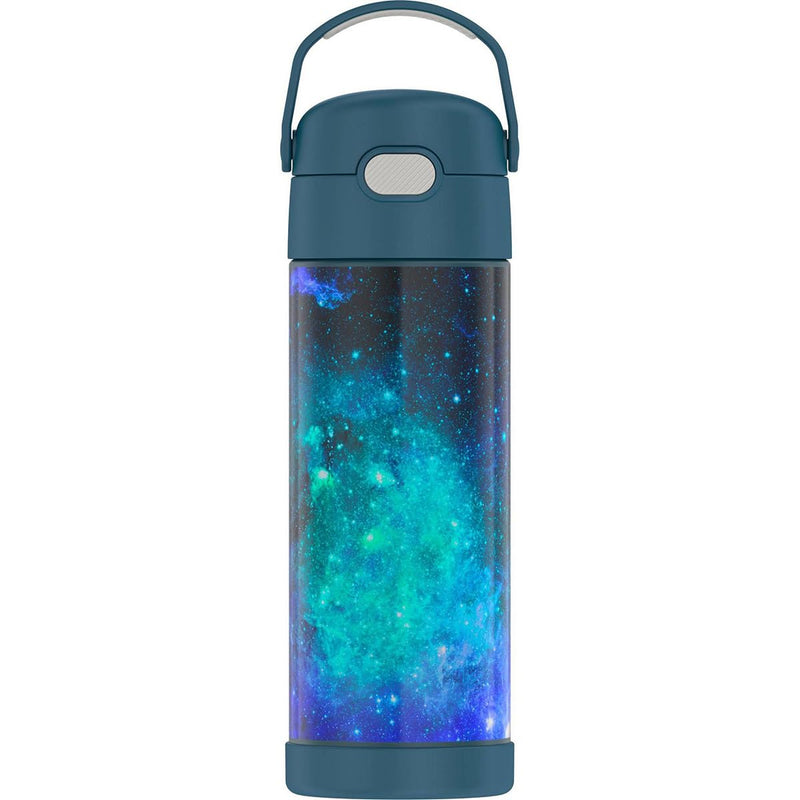 THERMOS FUNTAINER 16 Ounce Stainless Steel Vacuum Insulated Bottle with Wide Spout Lid Galaxy Teal